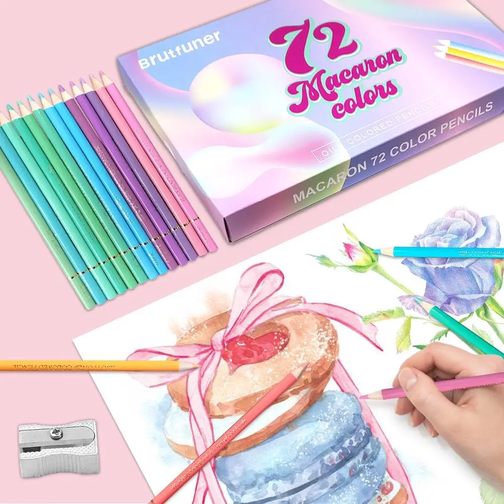 12/24/50/72 Macaron Pastel Colored Pencils Professional Soft Core for Sketching Shading