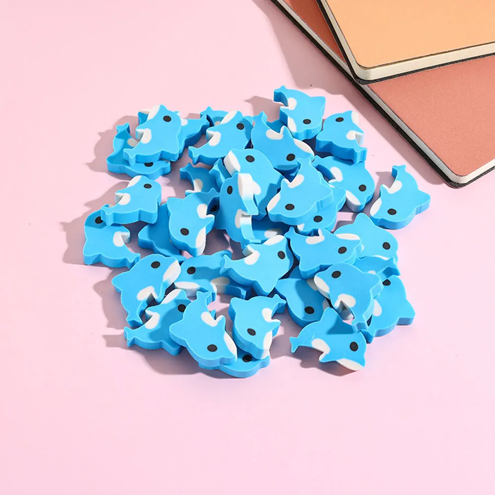 

20 Pcs Little Dolphin Eraser Erasers Coastal Creature Sky-blue Tpr Animal for Kids