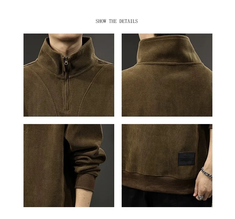 New Half-zipper Stand-up Collar Men's Sweater