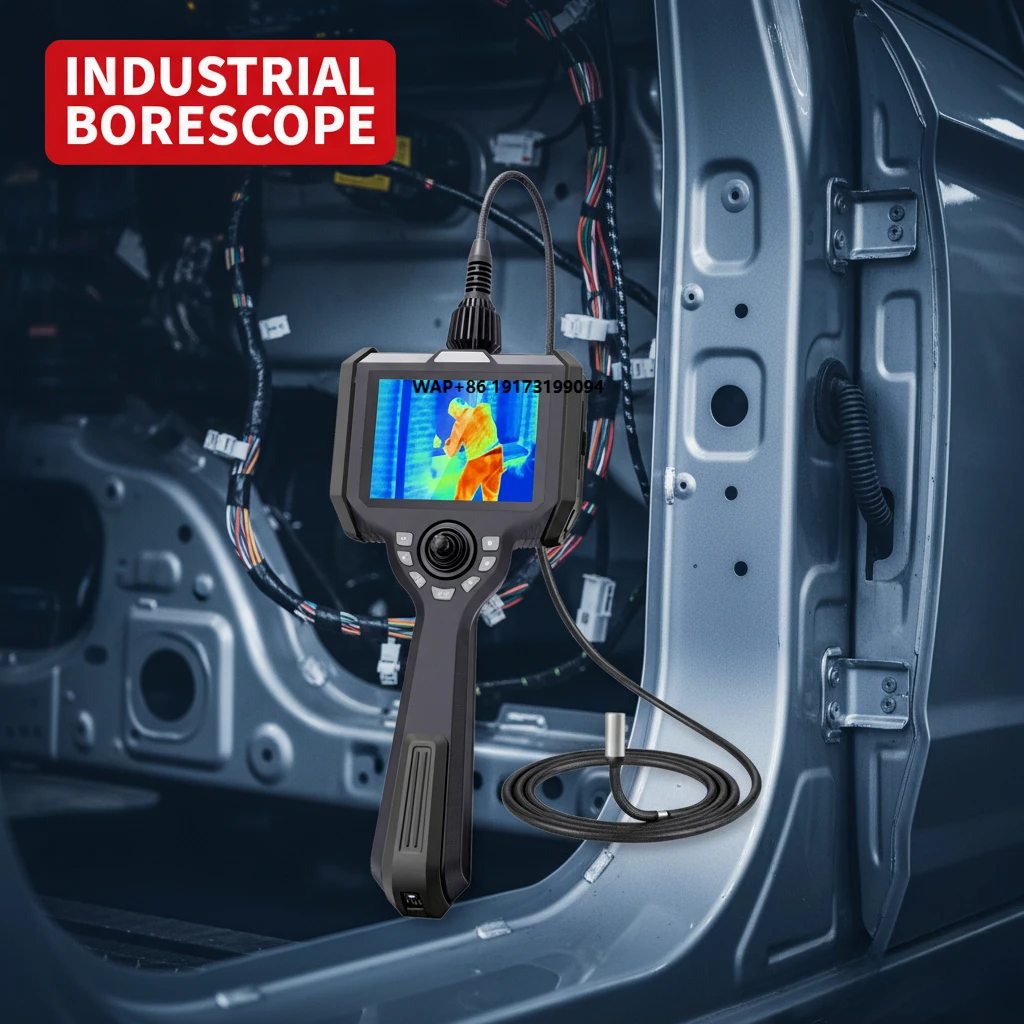 Rigid Borescope Infrared Thermal Imaging 5-inch Screen 360° Rotation IP67 Waterproof Rigid Endoscope for Car Cavity Search