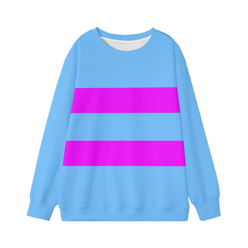 2026 Undertale Frisk Design Pattern Printed Summer Children's Pullover Hoodies Crew Neck Long Sleeve Minimalist Casual Tops