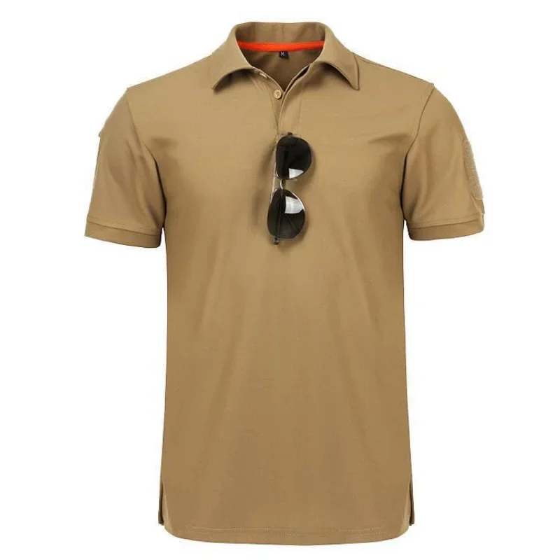 Summer Short Sleeve Polo Shirt Military Tactical T-shirt Men Quick Dry Outdoor Army Special Forces Physical Fitness Clothing