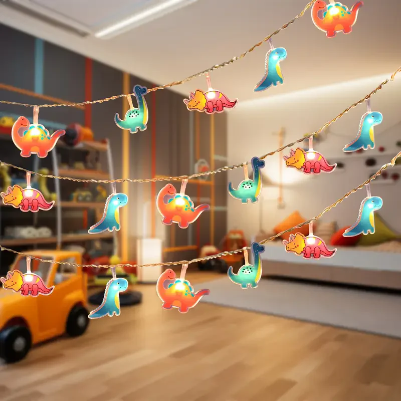 Dinosaurier-Lichterkette für Kinderzimmer, Acryl-Lichter für den Innenbereich, Party-Dekoration, Jungenzimmer-Licht, Weihnachtsdekoration 601 – Detail 4