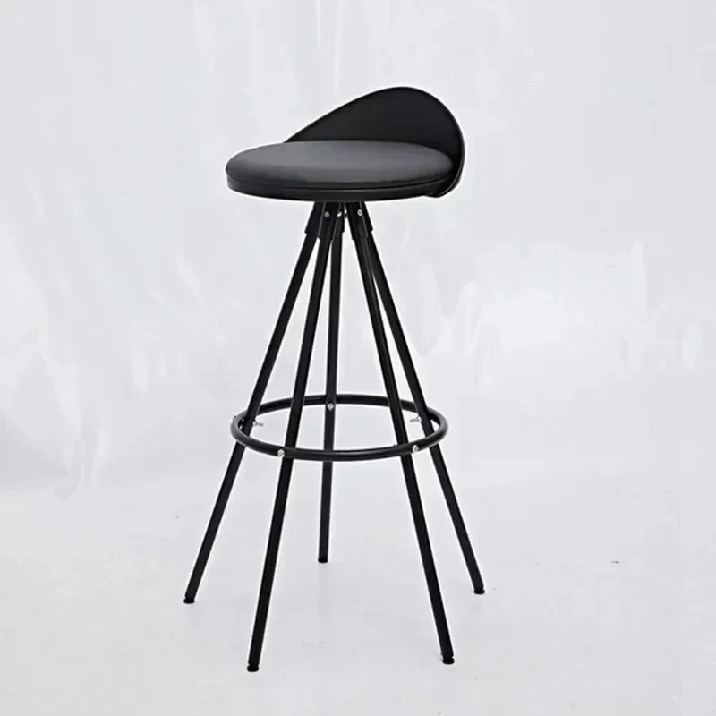 & Luxury Wrought Iron Solid Wood Bar Chair Commercial Furniture Kitchen High Bar Stool Retro Loft Industrial Front Desk Bar Chai