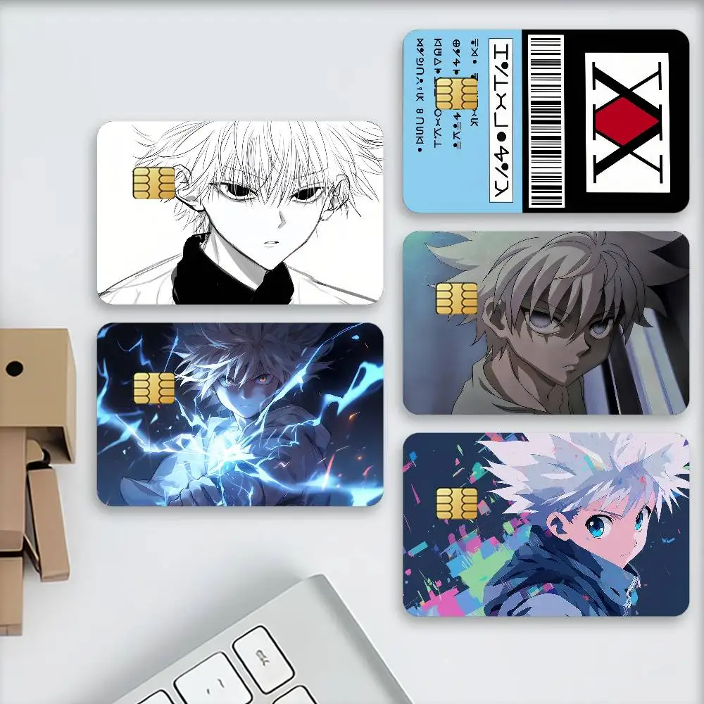 H-Hunter License Killua Credit Decorative Card Stickers Suitable For Bank Cards Metro Transit Anti-scratch Gift 4PCS