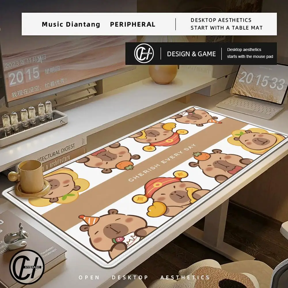 

Capybara Cute Mouse Pad Cute HD Desk Pad Extended Gaming Keyboard Mats Large 90x40cm XXL Gamer Mousepad
