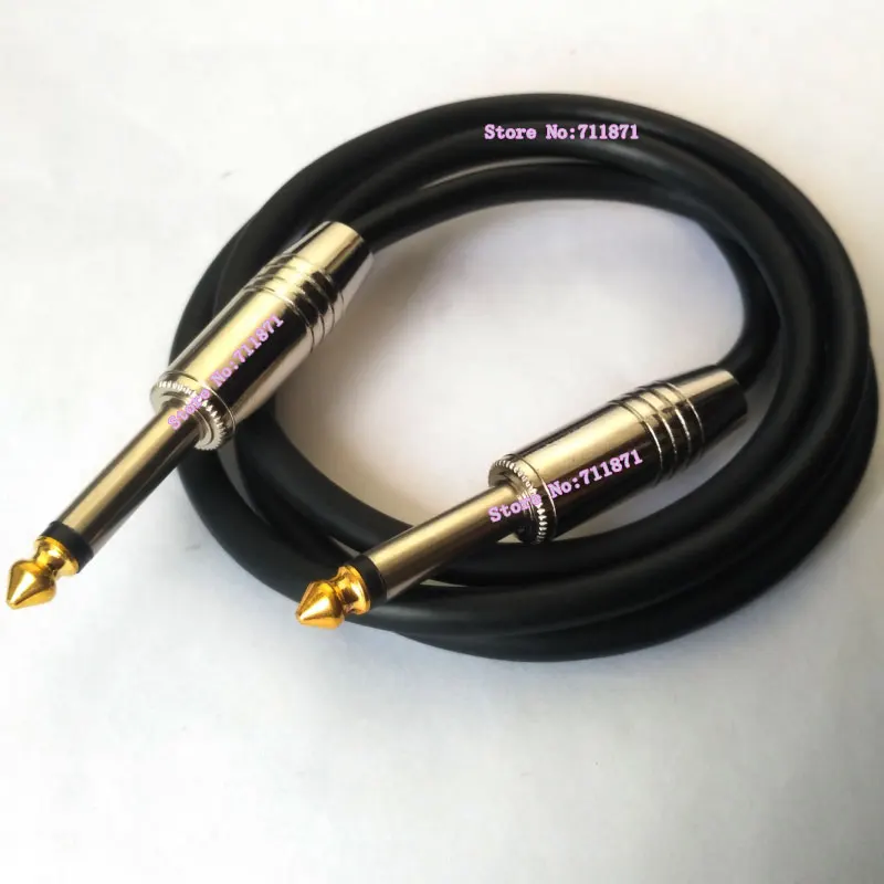 Masculino 6.35 TS cabo de áudio para guitarra, cabo de áudio mono, amplificador de potência, 300cm, fio