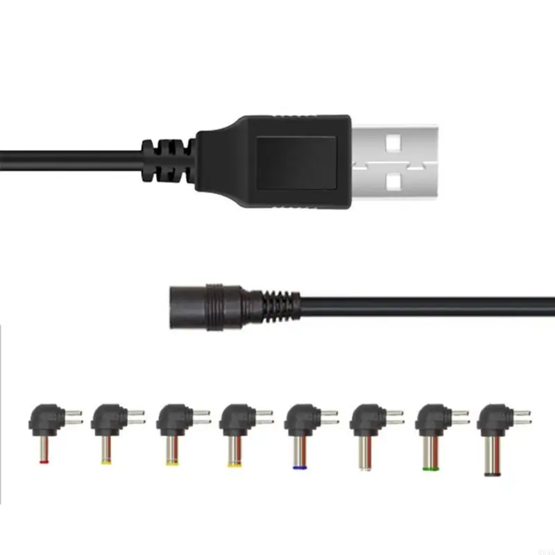 Q84A USB يعزز USB إلى DC5521 5V شحن كبل 5V 5.5x2.1mm 8 اتصالات محولات الطاقة