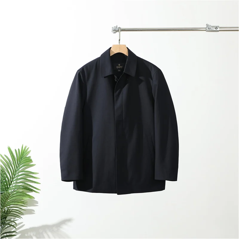 

Мужская стеганая куртка из полиэстера с 90% гусиным пухом, со съемным внутренним слоем, модным воротником, теплая и удобная.