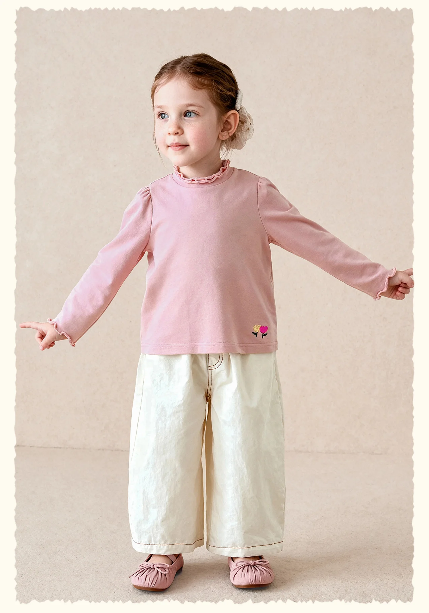Amila 2026 Herbst Neue Kinder Mädchen Rüschen-Langarm-T-Shirt Romantische Rüschen Mehrschichtig Süß Niedlich Alltagstaugliches Vielseitiges Oberteil – Detail 9
