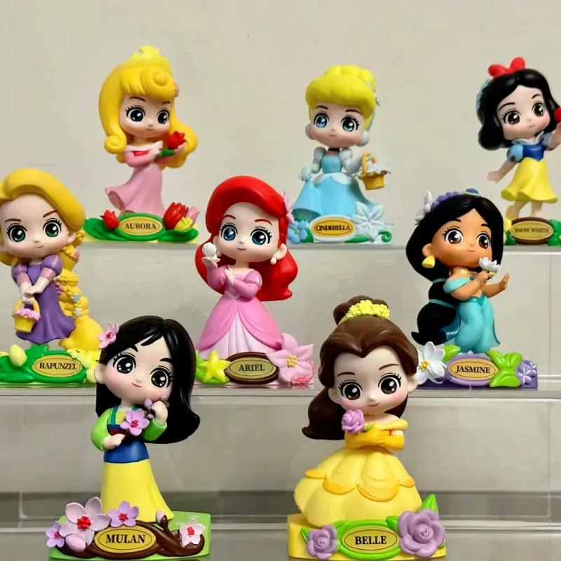 

Disney Princess Garden Dream Series Blind Box Rapunzel Cinderella Belle Ariel Action Figure Desktop Ornament Toy Model Kid Gift
