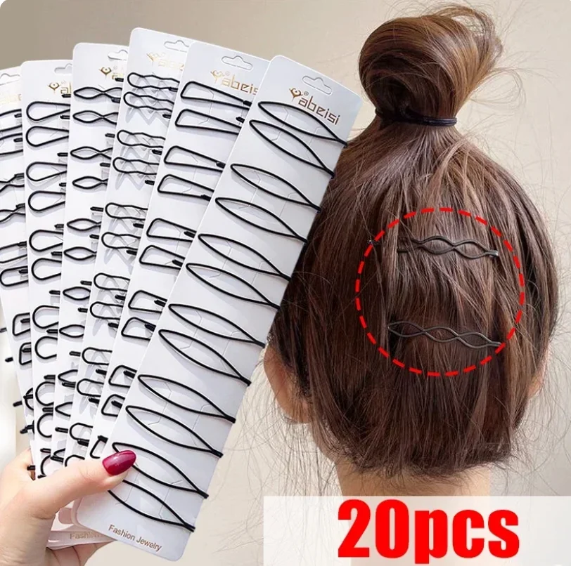 1/20Pcs Simple Black Hairpins for Women Barrettes Headwears Girls BB Clips Headdress Barrettes Korean Hair Styling Accessories