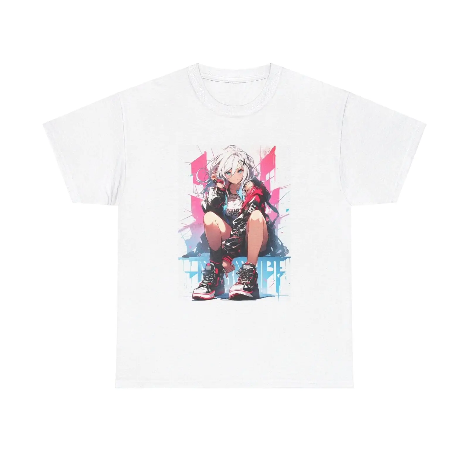 

Waifu Anime T-shirt Girl Graphic Cartoon Retro Gaming Unisex Heavy Tee Gamer 7