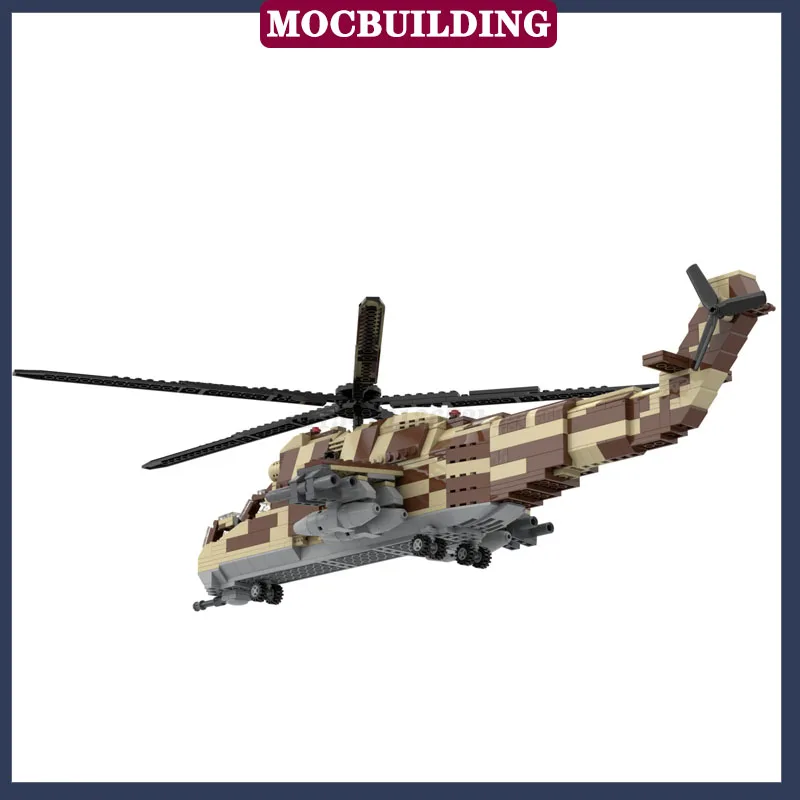 Cidade Mi-24 helicóptero modelo bloco de construção montagem transporte avião menino coleção série brinquedos das crianças presentes