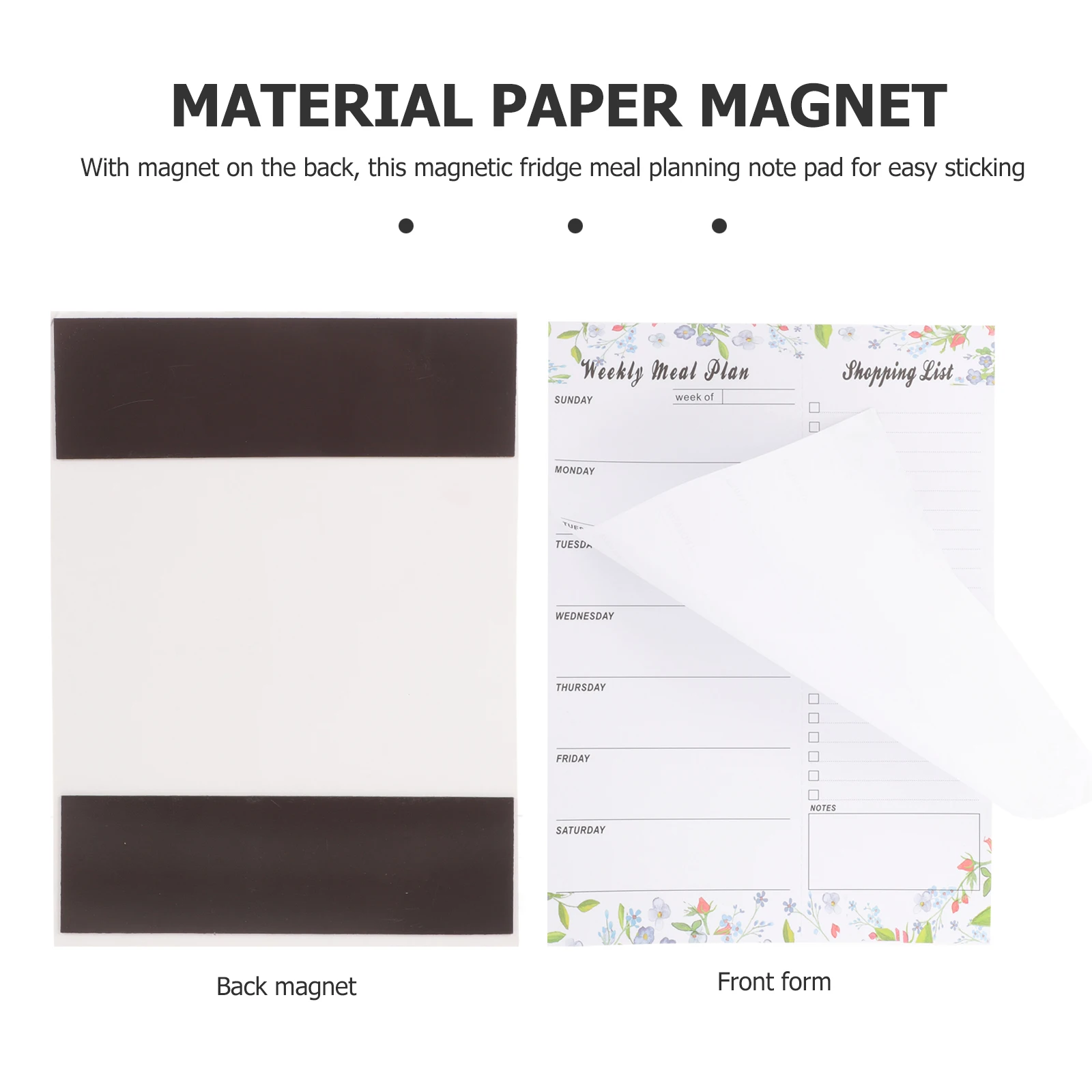 

Weekly Meal Plan Magnetic Refrigerator Meal Planner Notes Pad Shopping List Notepad