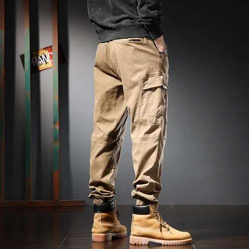 Imagen 2 del producto Pantalones de chándal holgados de algodón para niño, pantalón de chándal de talla grande 5XL, 6XL, 8XL, Safari, largo hasta el tobillo