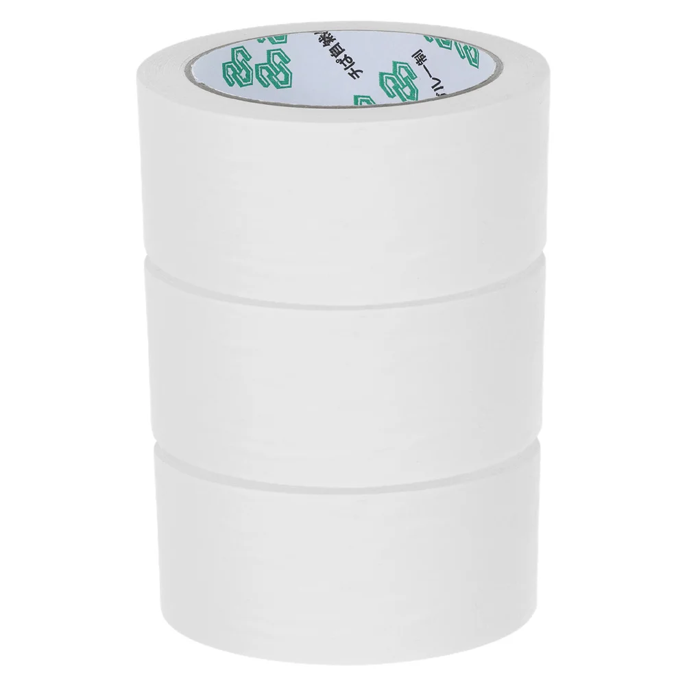 

3 Rolls Packing Tape White Kraft Paper Writable Heavy Adhesion for Shipping Box Sealing Heavy Duty Tape