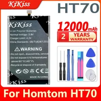 KiKiss HT70 12000mAh Battery for HOMTOM HT70 HT-70 High Capacity Phone Batteries Batterie Bateria + Gift Tools