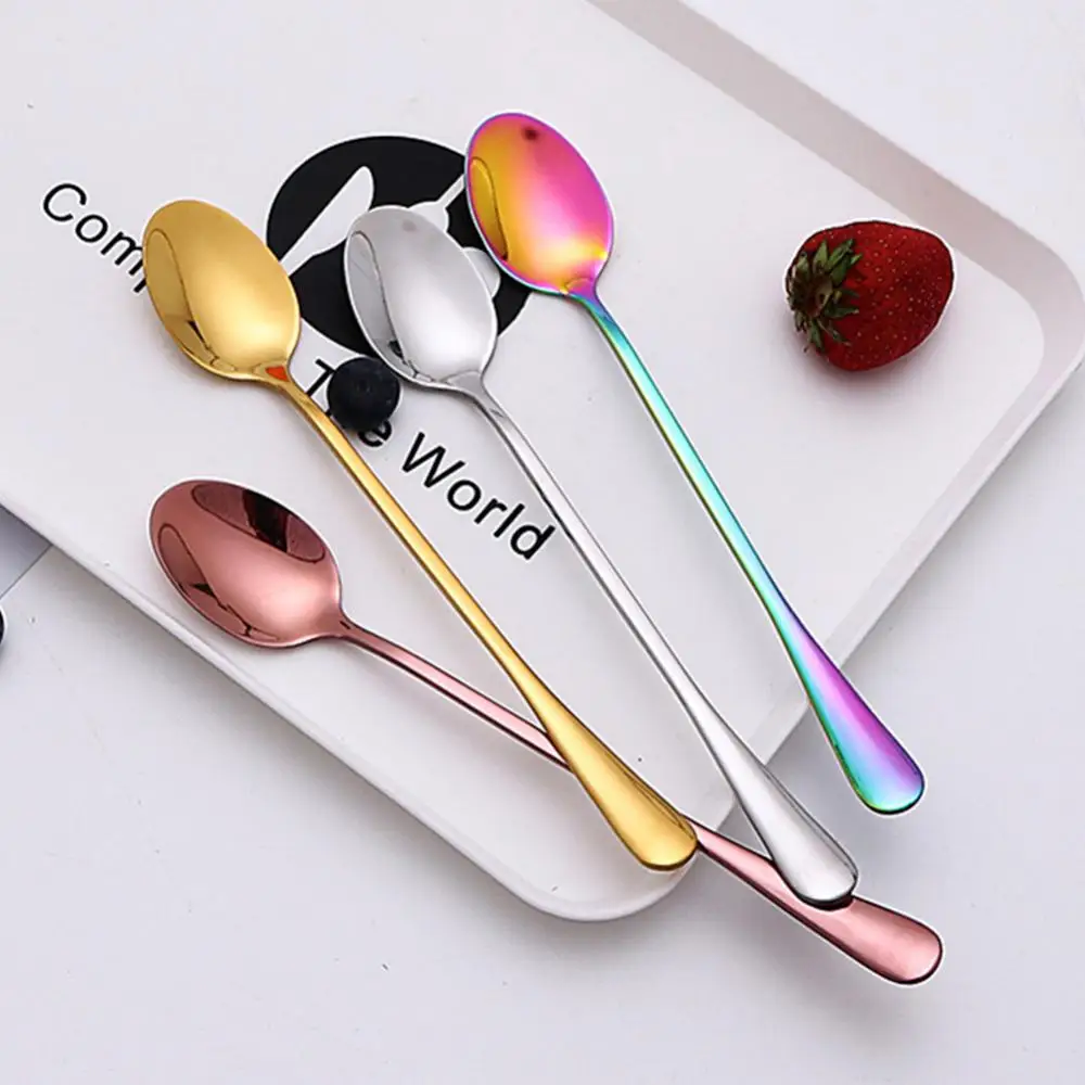 1/3/5PCS Teaspoon One Piece Easy To Clean Cloth Wheel Light (mirror Polishing) Simple Style Coffee Spoon Pointed Ice Scoop