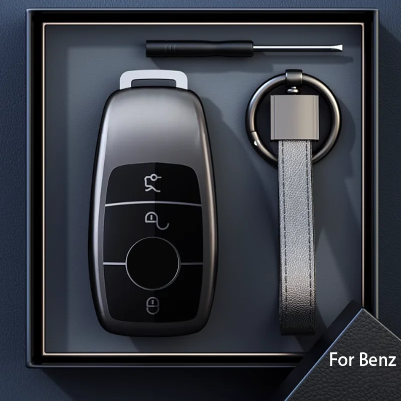 Titanium Gray for Mercedes Benz E C S GLC Class E200 E400 E63 W213 S550 S560 C260 Smart Remote Car Key Case Cover Accessories