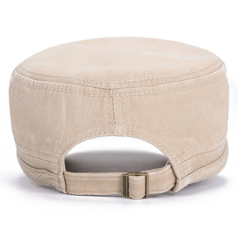 

Fashion Anti-UV Fishing Hat Casual Retro Sun Hat Cotton Outdoor Sunscreen Flat Top Hat Men Women