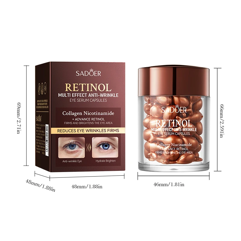 SADOER Retinol Multi-Effect Anti-Wrinkle Firming Capsules Eye Essence Anti-Aging Moisturizing Eye Skin Care