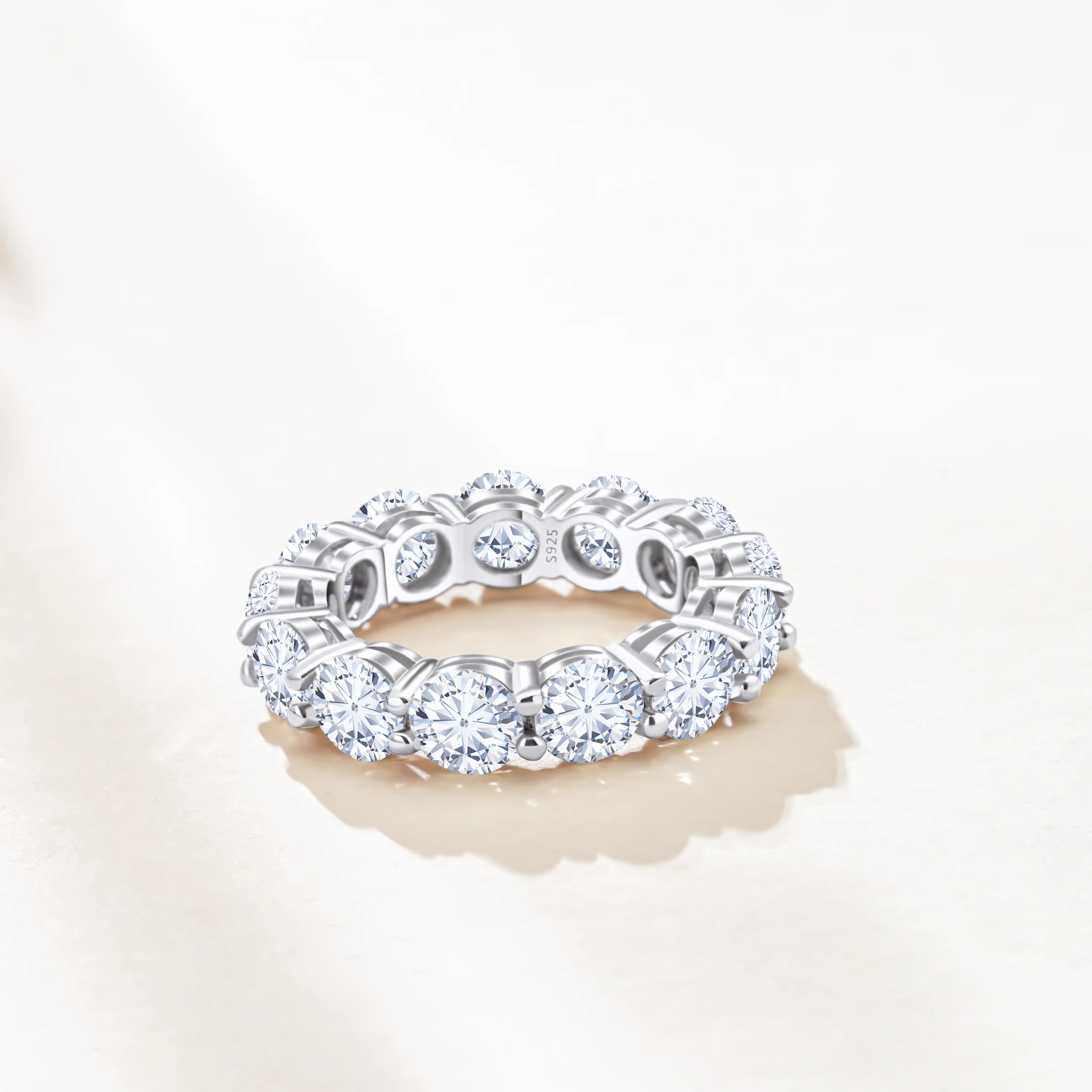Total 7 Carat D Color VVS1 Moissanite Super Sparkle Ring Lab Grown Diamonds Women Wedding Ring Sterling Silver Fine Jewelry Gift