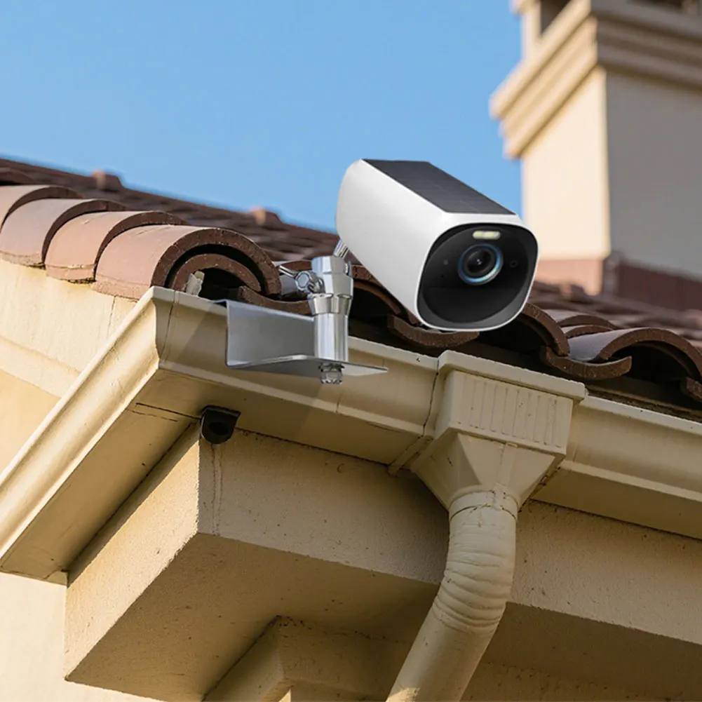 Gutter Mount For Eufy=For Arlo=Solar Panels Adjustable Stainless Steel Mount Bracket To Get Sun Compatible With Eufy=S220 Camera