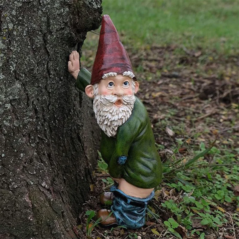 Creative Urinating Gnome Statue, Resin Crafts, White Bearded, Old Man Dwarf Sculpture, Christmas Garden, Courtyard Decoration