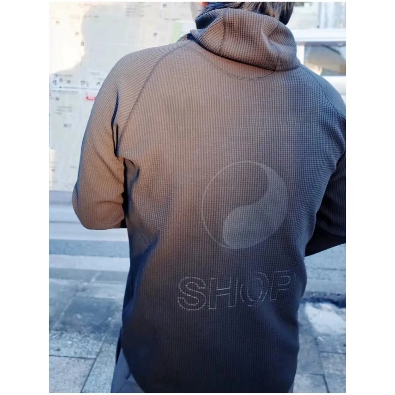 

Loose Long Sleeve Hoodie Letter Print Retro Waffle Korean Style Tai Chi GW Joint Name Men's Jacket Standard Fit Summer 2023