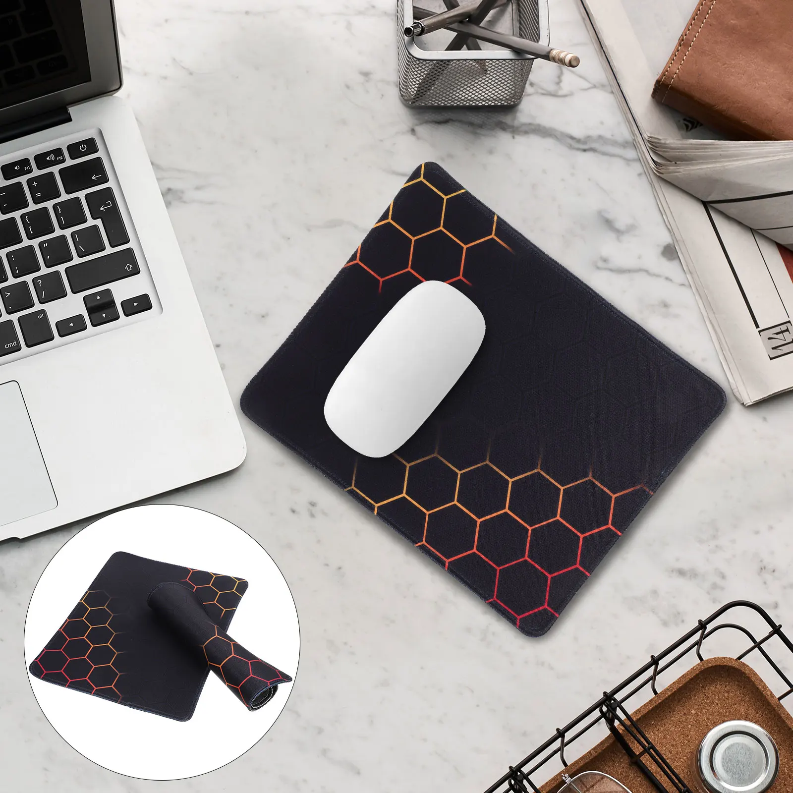 

4 Pcs Mouse Pad Small for Computer Desk Pads Vintage Pattern Rubber Mat Cute Mousepad Desktop Travel