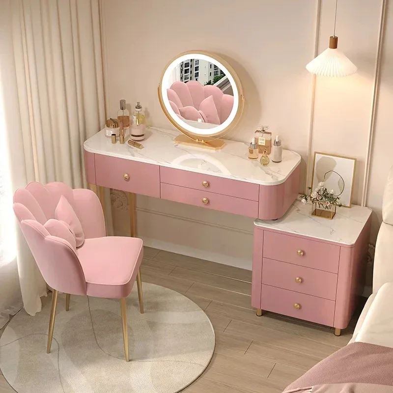 الأميرة فتاة منضدة الزينة الغرور المنظم الفاخرة الشمال خلع الملابس الجدول مصباح ليد مجوهرات ميسا دي Maquillaje الأثاث العصري