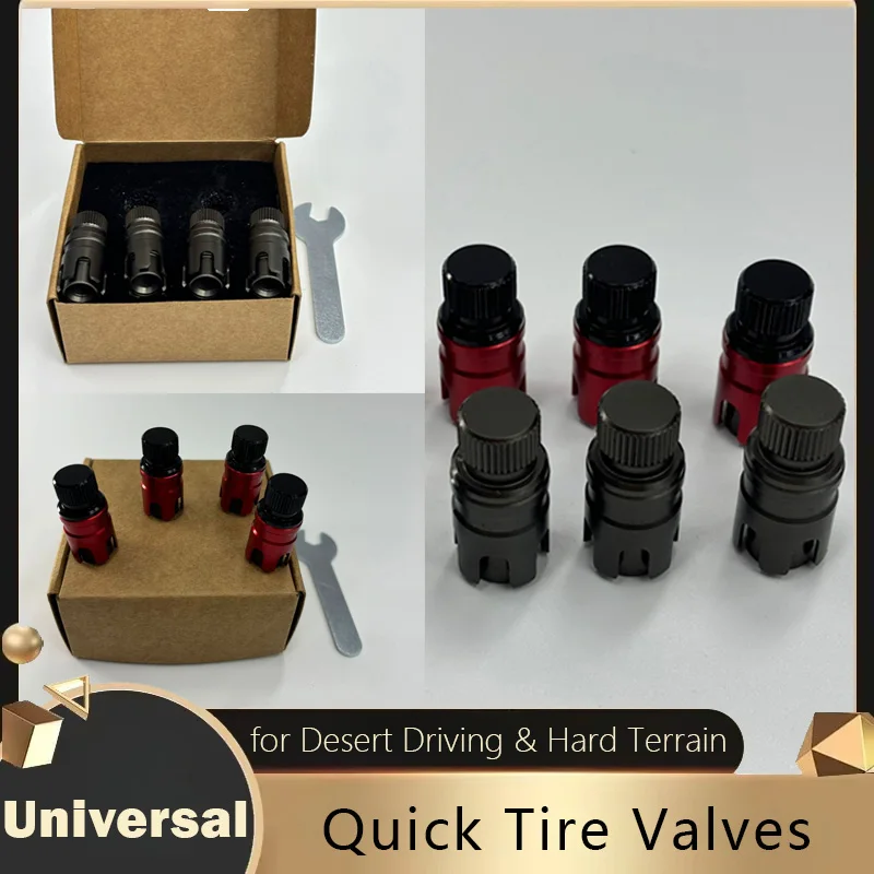 Tire Valves for Desert Driving & Hard Terrain Tire Rapid Air Release Valves Quick Deflation Body Kits Tuning Valve Stems Caps
