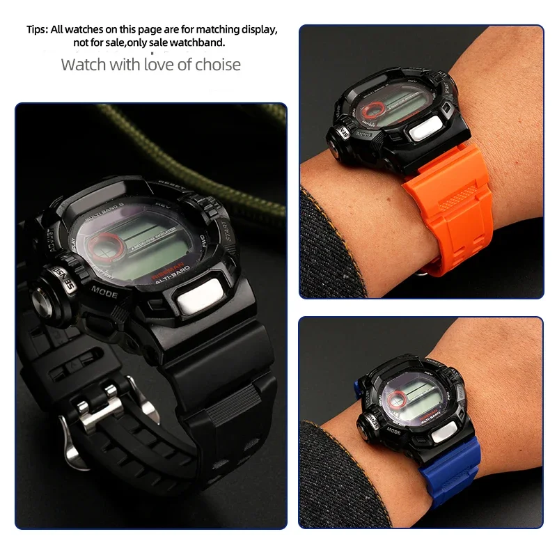 Silicone Rubber Watch Band For Casio G Shock GW9400 GW 9300 G-9200 Camouflage Color Strap Waterproof Men's Bracelet Accessories