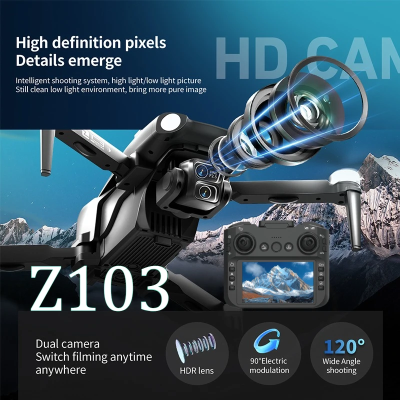 

Z103 ultra drone professional 8k 4 axis lens dual camera hd 5g gps wifi fpv eis rc drone laser avoid obstacles quadcopter toyS