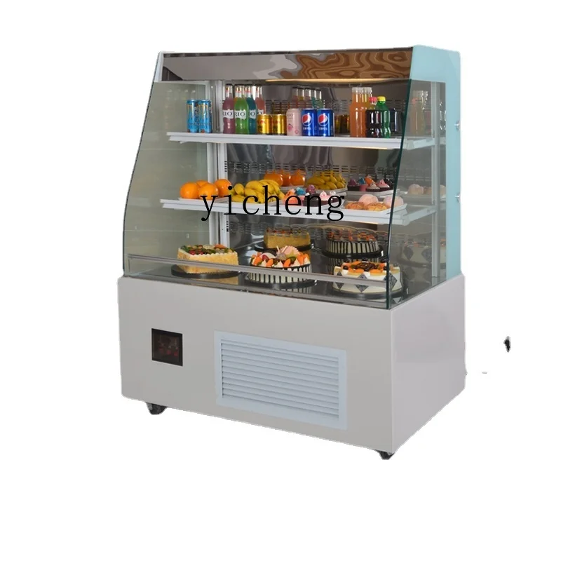 Tqh Wind Screen Counter Cake Counter Fresh Cabinet Refrigerated Display Cabinet Fruit Drinks Yogurt Freezer Display Cabinet