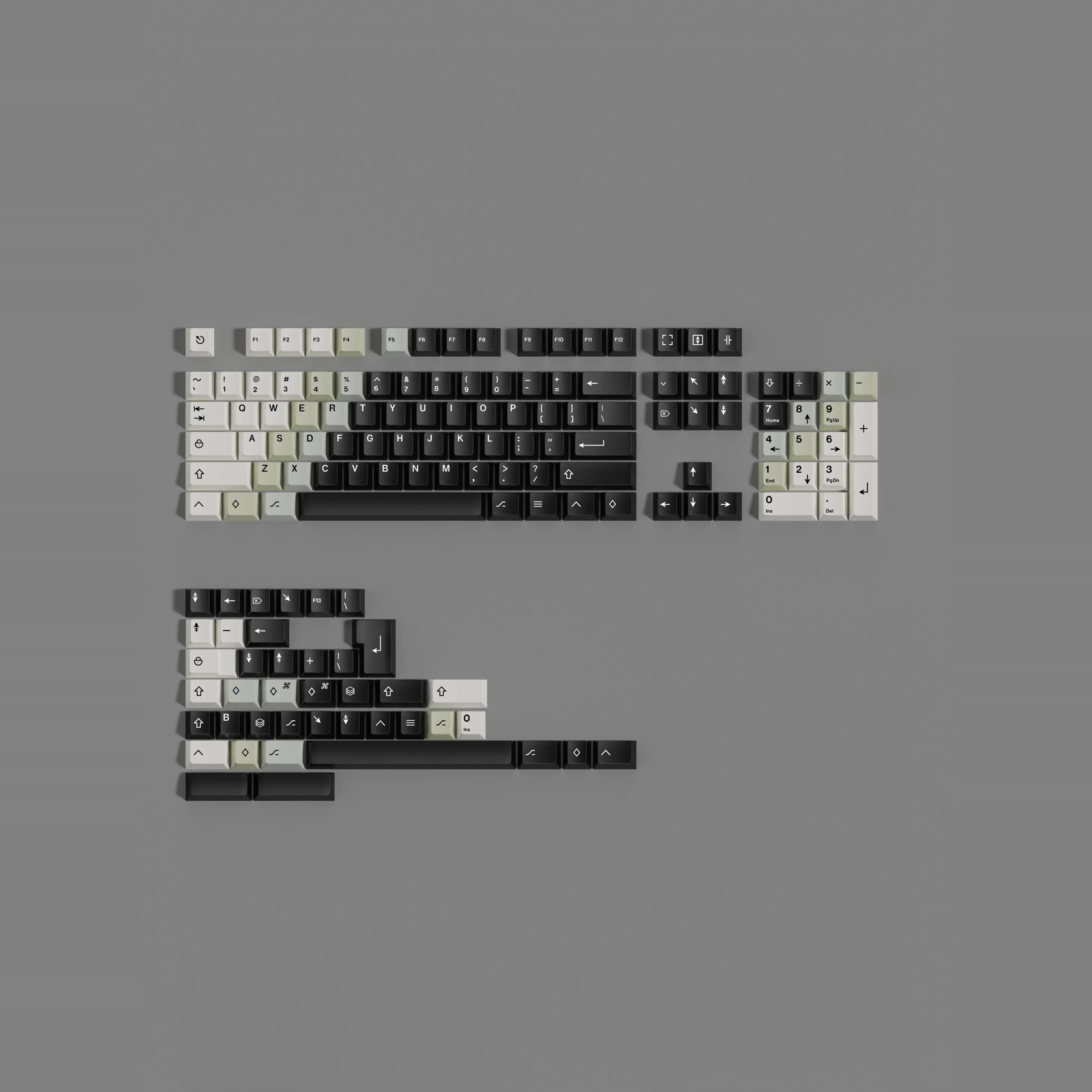 DMK Relic op maat gemaakte vijfzijdige sublimatie volledige set keycaps, inclusief 7U