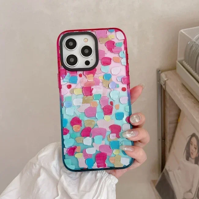 2.5 Acrylic Colorful Border Color Balloon Pattern iPhone 12 13 14 15 Pro Max Protective Case with MagSafe