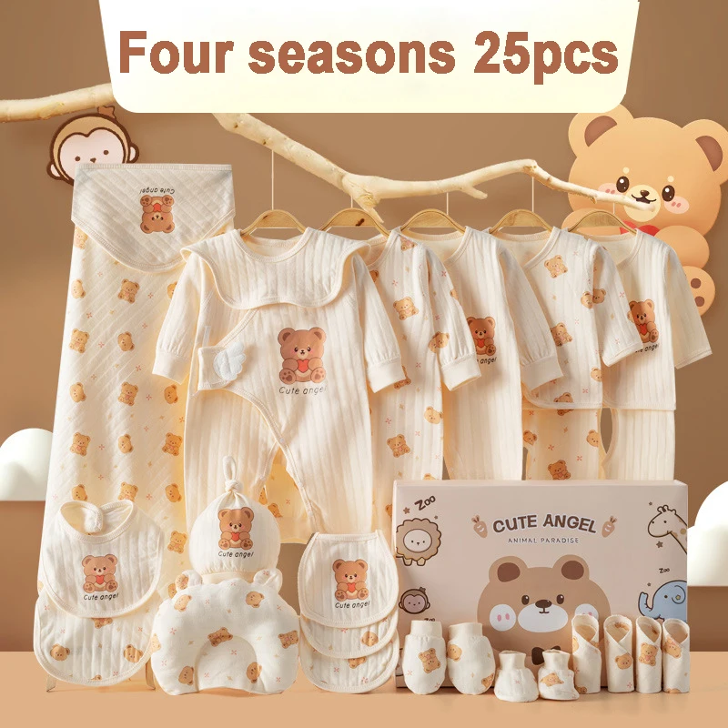 

21/24/25pieces/0-3Months Newborn Baby Clothing 100%Cotton Kids Clothes Suit Unisex Infant Boys Girls Clothing Set Without Box