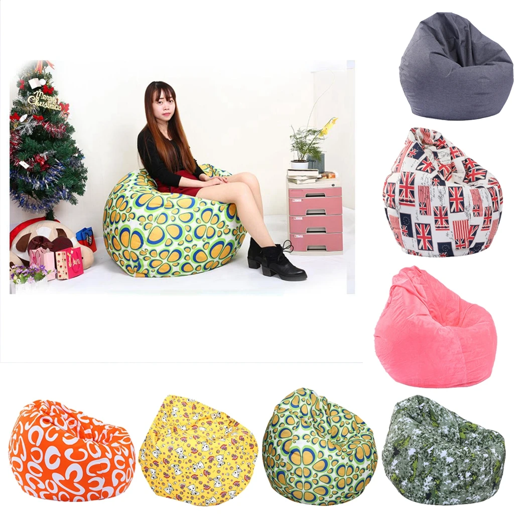 Adults Sofa Cover Oxford Beanbag Slipcover Round Seating Bag Chair Cover for Living Room Organizer - view 4