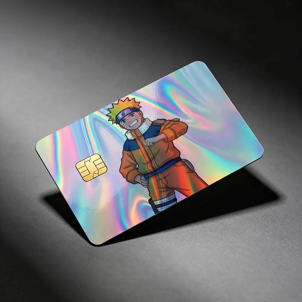 poster NARUTO Uzumaki Sasuke Sakura Kakashi Uchiha Itachi Laser Reflective Card Skin Sticker For Debit Credit Card