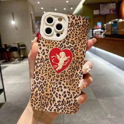 Animal Leopard Print Painted Phone Case For iPhone 16 15 14 Pro Max 11 12 13 Mini X XR XS Max 7 8 Plus SE2 Shockproof Soft Cover