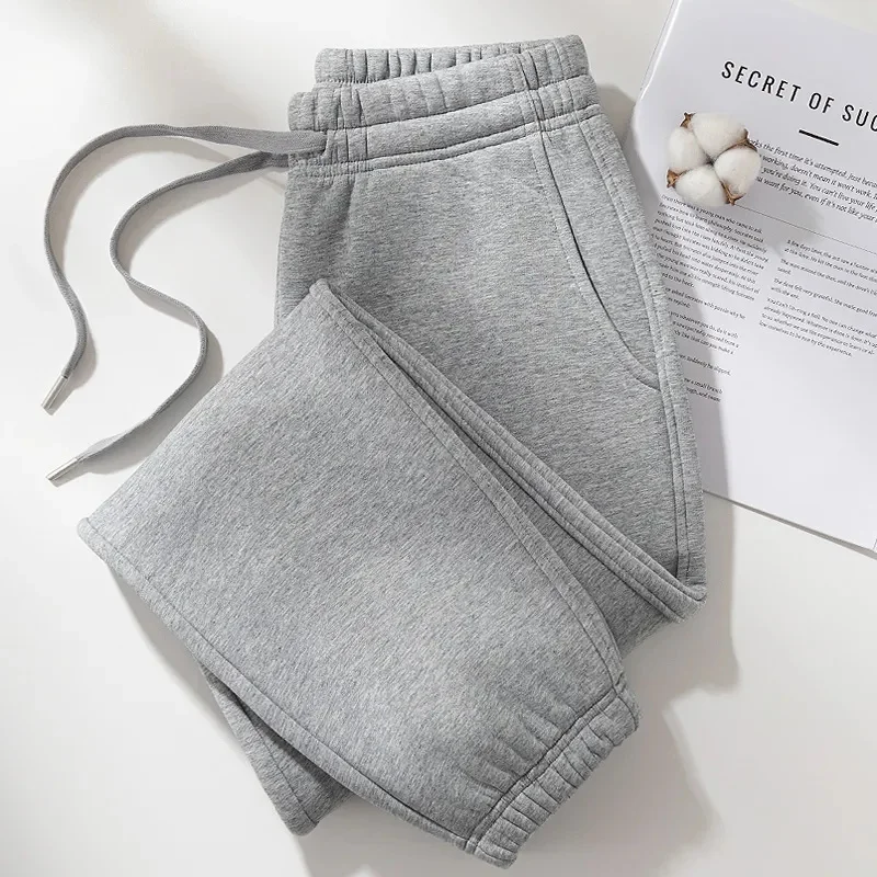 กางเกงขายาวผู้หญิงทรงหลวมเอวสูงมีเชือกผูก แต่งกระเป๋า สไตล์ลำลอง เหมาะสำหรับฤดูหนาว