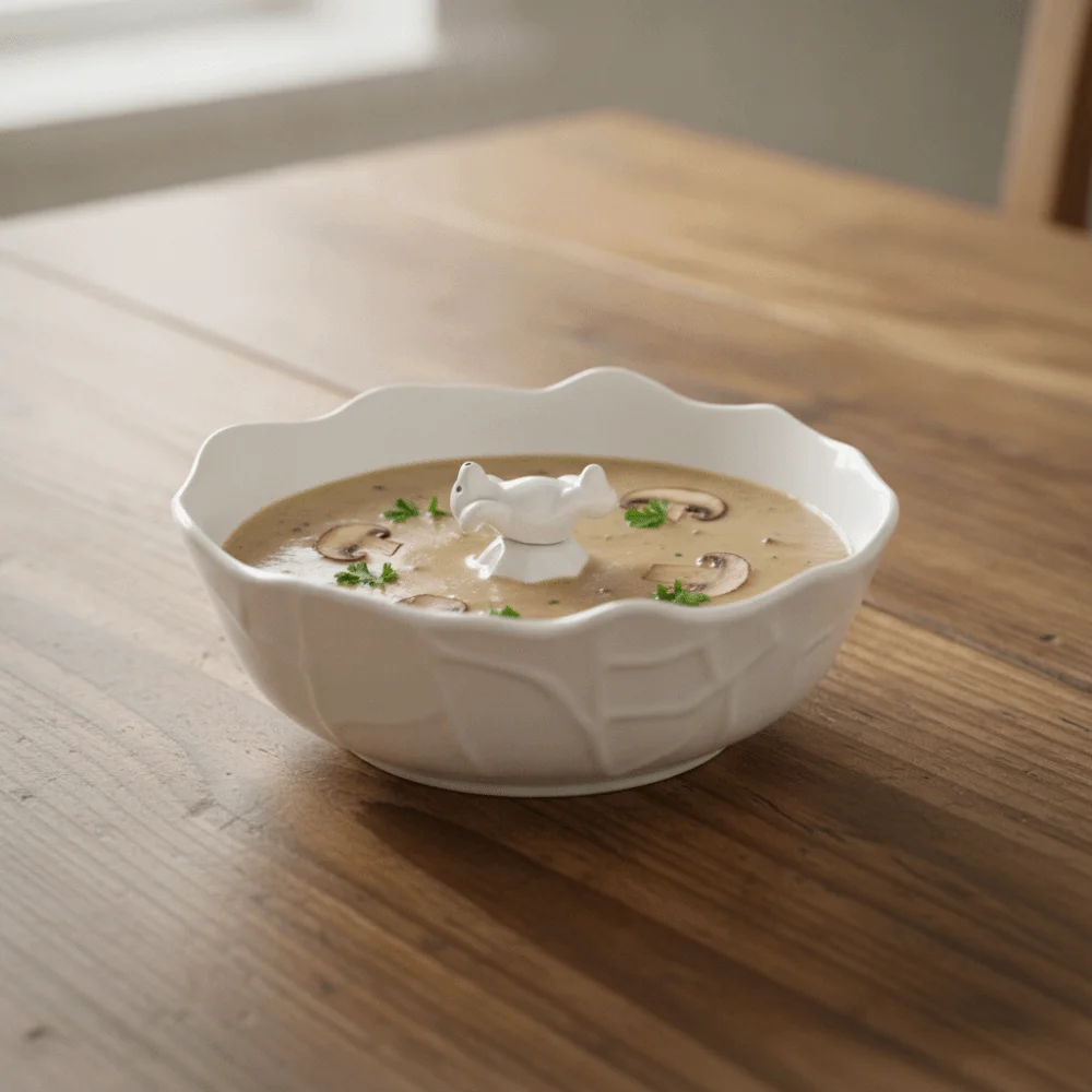 Funny Ceramic Polar Bear Salad Bowl Cartoon White Fruit Plate Non-slip bottom Glazed Soup Bowl Restaurant