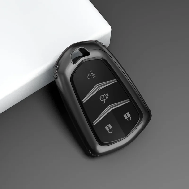 TPU Car Key Case Cover For Cadillac ATS CT6 CTS DTS XT5 Escalade ESV SRX STS XTS ELR 2014 - 2018 Remote Key Holder Keychain