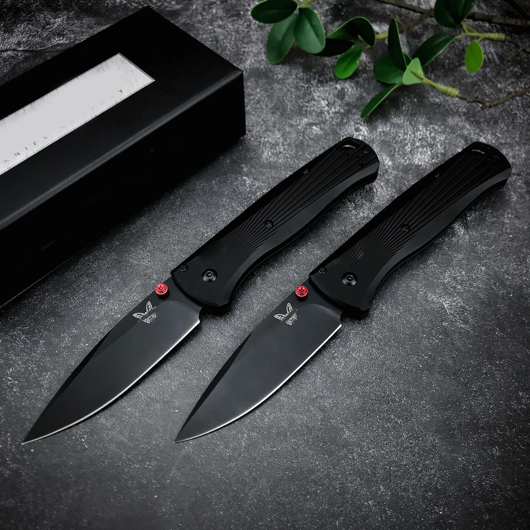 NEW Pocket BM 535BK-4 Folding Knife M390 Black DLC Plain Blade，Machined Aluminum Handle Outdoor Tactical Camping EDC Tool view 4