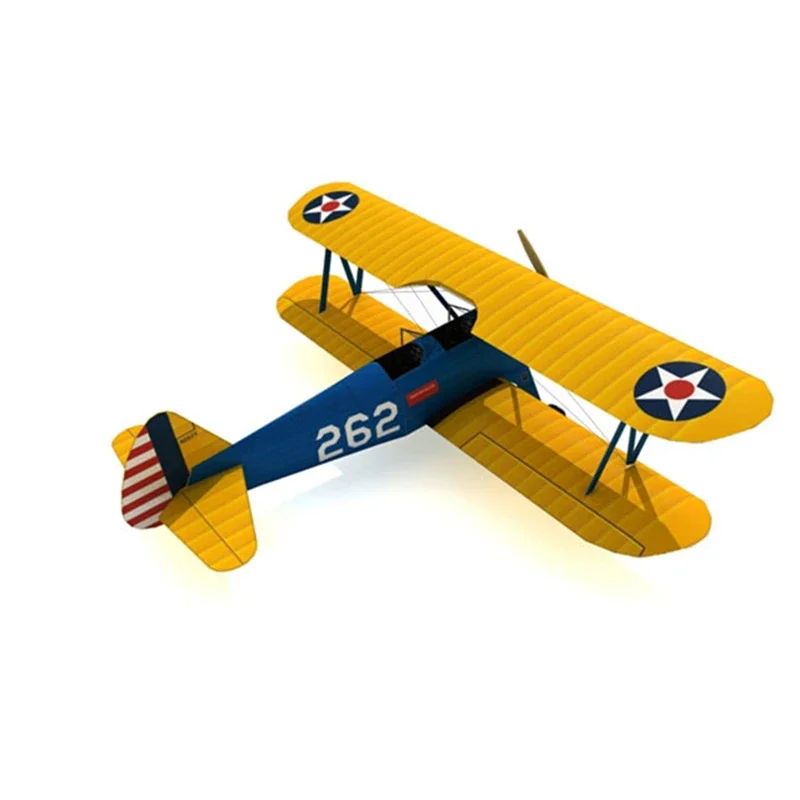 1:40 Scale Boeing Pt-17 Trainer DIY 3D Paper Card Model Building Sets Construction Toys Educational Toys Military Model