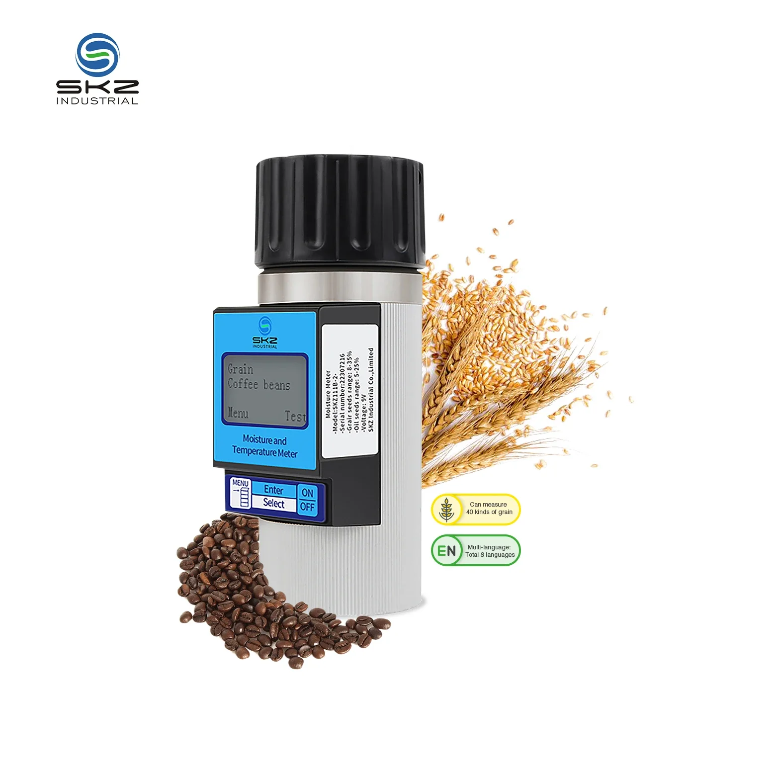 

2024 hot selling 43 kinds OEM Grain Moisture Meter green coffee bean Roasted coffee cocoa moisture analyzer