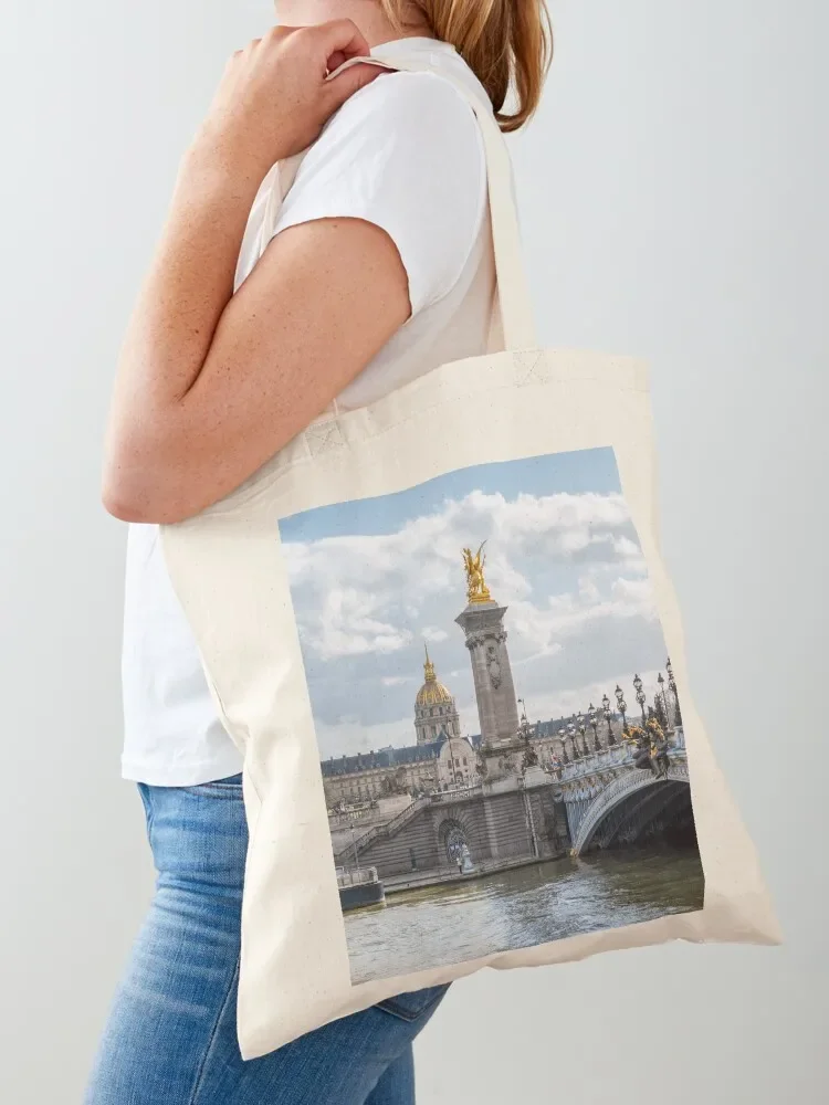 

Invalides and Pont Alexandre III - Paris, France Tote Bag custom canvas bag Gift bags sacs de shopping Women's bags