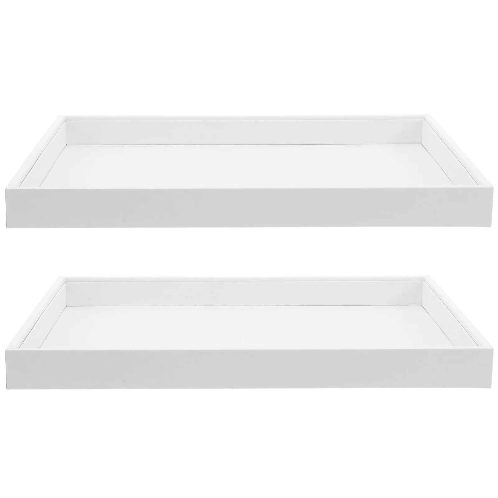 

2Pcs Stackable Jewelry Tray Organizer Empty Display Dish Storage Plate for Necklaces Rings Bracelets Vanity Dresser